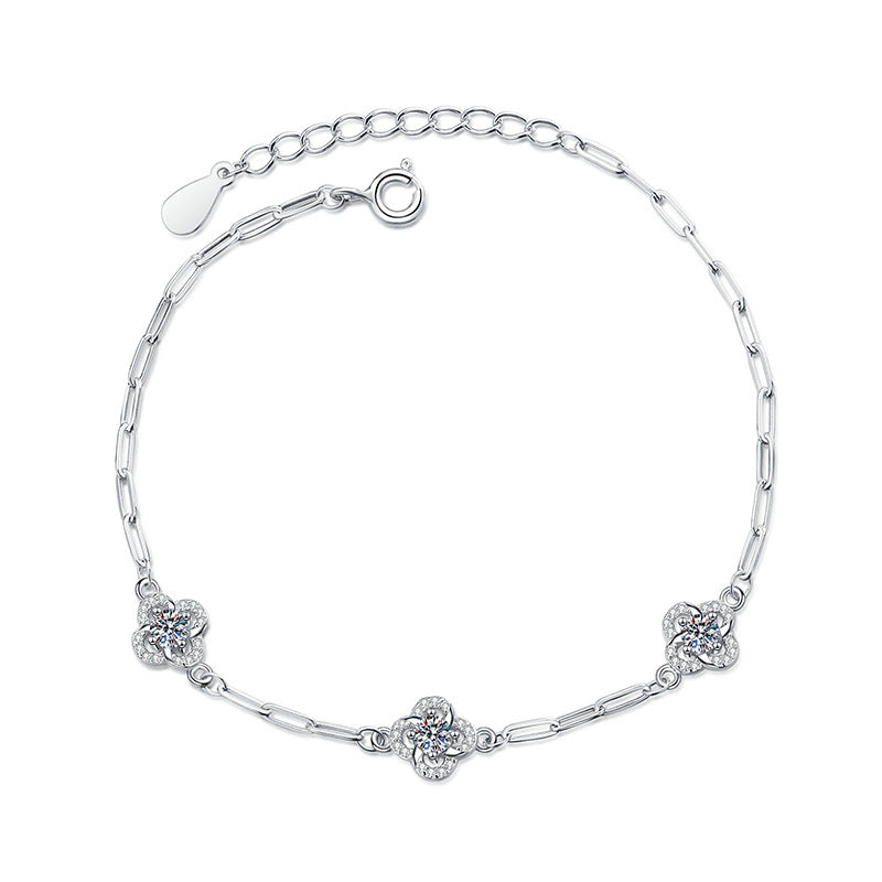 [Limara]TRIPLE-CLOVER MOISSANITE BRACELET