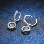 [Limara]DANCING MOISSANITE HALO DROP HOOP EARRINGS
