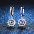 [Limara]DANCING MOISSANITE HALO DROP HOOP EARRINGS