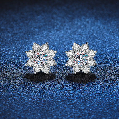 [Limara]RADIANT SUNFLOWER MOISSANITE STUD EARRINGS