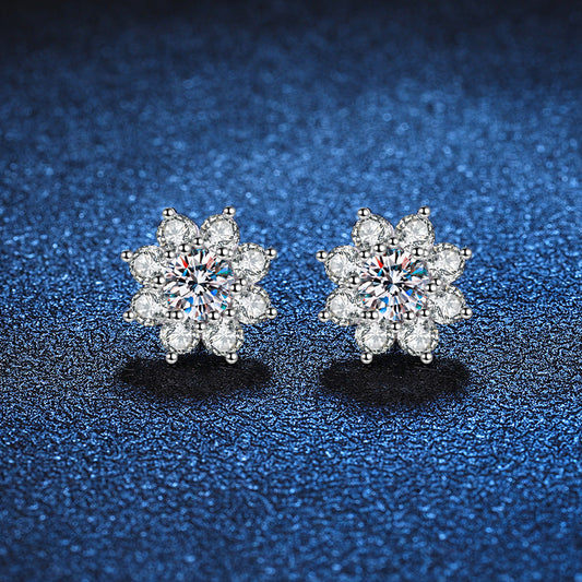 [Limara]RADIANT SUNFLOWER MOISSANITE STUD EARRINGS