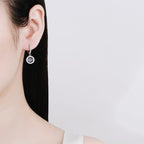[Limara]DANCING MOISSANITE HALO DROP HOOP EARRINGS