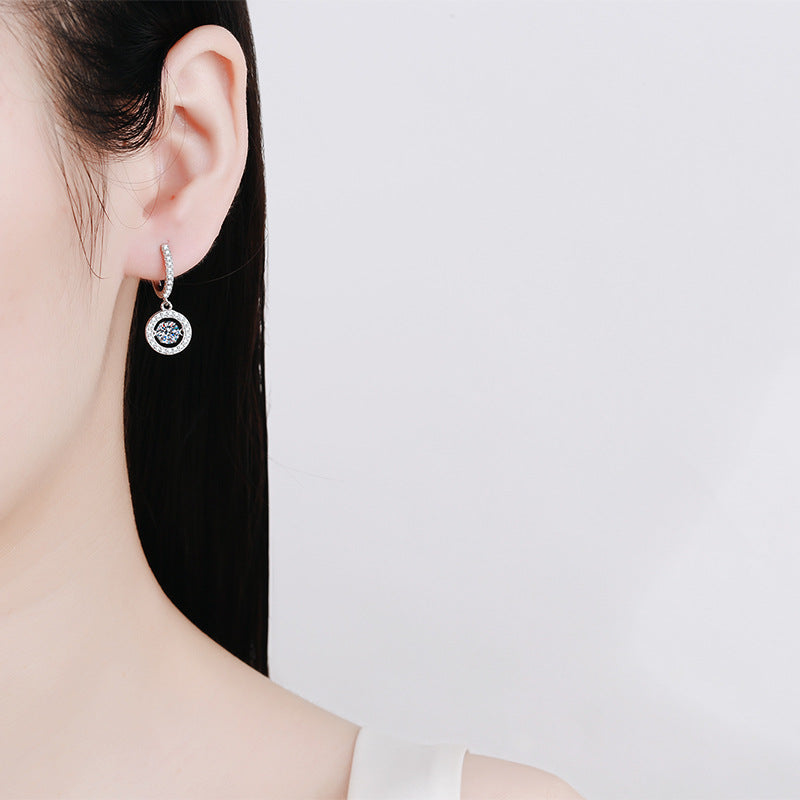 [Limara]DANCING MOISSANITE HALO DROP HOOP EARRINGS