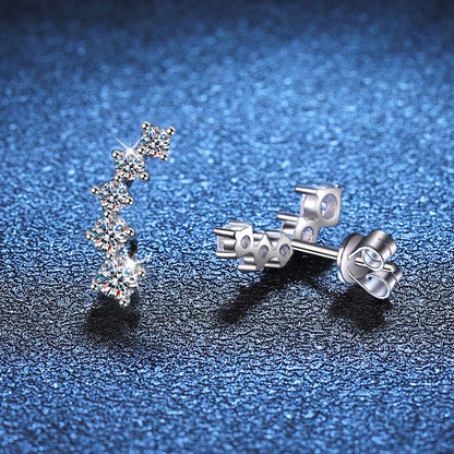[Limara]SPARKLING SMILE ARC MOISSANITE STUD EARRINGS