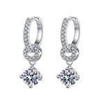 [Limara]INTERLOCKING DOUBLE RING MOISSANITE DROP EARRINGS