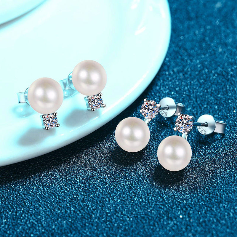 [Limara]ELEGANT NATURAL PEARL & MOISSANITE DROP EARRINGS