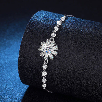[Limara]RADIANT ICY CRYSTAL SUNFLOWER MOISSANITE BRACELET