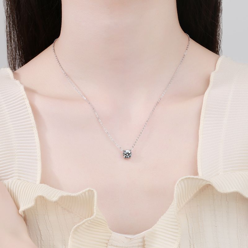 [Limara]CLASSIC FOUR-PRONG SOLITAIRE MOISSANITE NECKLACE