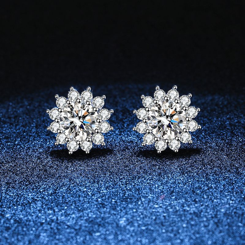 [Limara]BLOOMING SUNFLOWER MOISSANITE STUD EARRINGS