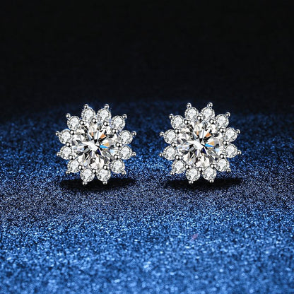 [Limara]BLOOMING SUNFLOWER MOISSANITE STUD EARRINGS