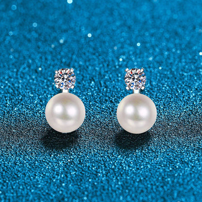 [Limara]ELEGANT NATURAL PEARL & MOISSANITE DROP EARRINGS