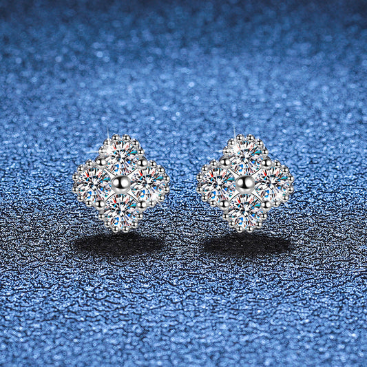 [Limara]ELEGANT FOUR-LEAF CLOVER MOISSANITE STUD EARRINGS