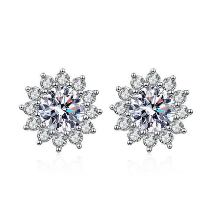 [Limara]BLOOMING SUNFLOWER MOISSANITE STUD EARRINGS