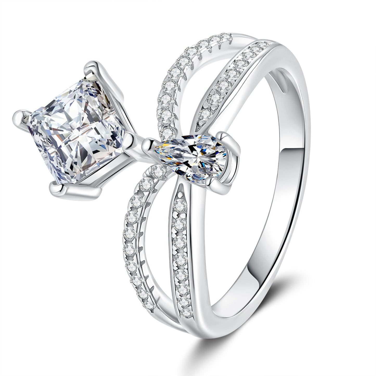 [Limara]ELEGANT DOUBLE-TWISTED MOISSANITE RING