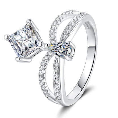 [Limara]ELEGANT DOUBLE-TWISTED MOISSANITE RING