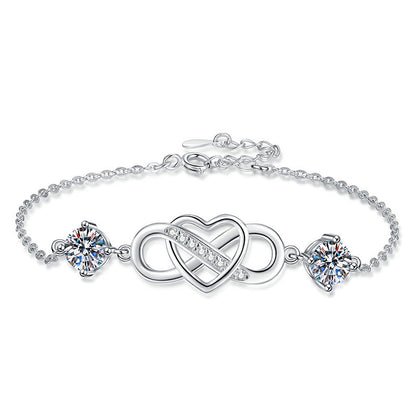 [Limara]DOUBLE-STONE "LOVE LINK" MOISSANITE BRACELET