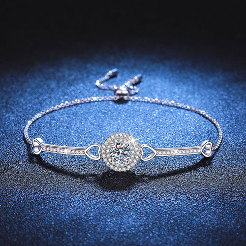 [Limara]INTERLOCKING HEART & CIRCLE MOISSANITE BRACELET