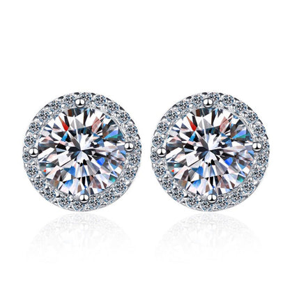 [Limara]CLASSIC 4-PRONG ROUND MOISSANITE STUD EARRINGS