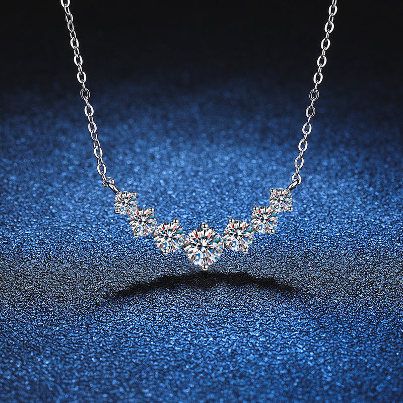 [Limara]MINIMALIST CURVED SMILE MOISSANITE NECKLACE
