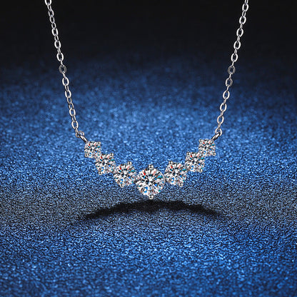 [Limara]MINIMALIST CURVED SMILE MOISSANITE NECKLACE