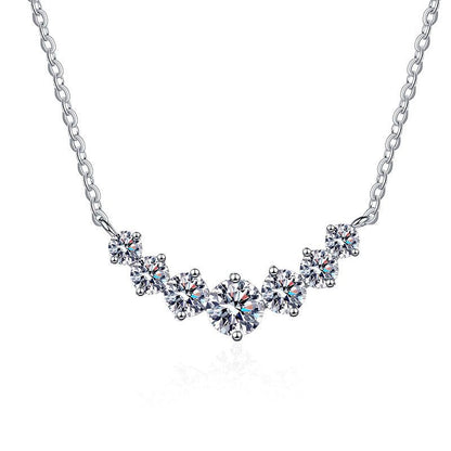 [Limara]MINIMALIST CURVED SMILE MOISSANITE NECKLACE