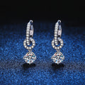 [Limara]INTERLOCKING DOUBLE RING MOISSANITE DROP EARRINGS