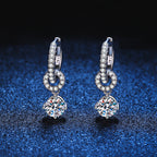 [Limara]INTERLOCKING DOUBLE RING MOISSANITE DROP EARRINGS