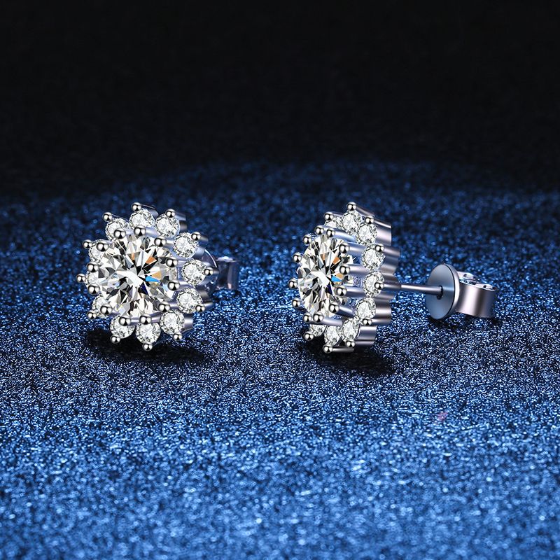 [Limara]BLOOMING SUNFLOWER MOISSANITE STUD EARRINGS