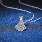 [Limara]ELEGANT FAN-SHAPED MOISSANITE PENDANT NECKLACE