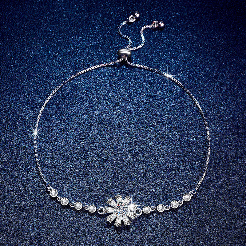 [Limara]RADIANT ICY CRYSTAL SUNFLOWER MOISSANITE BRACELET