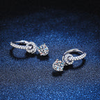 [Limara]INTERLOCKING DOUBLE RING MOISSANITE DROP EARRINGS