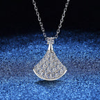 [Limara]ELEGANT FAN-SHAPED MOISSANITE PENDANT NECKLACE