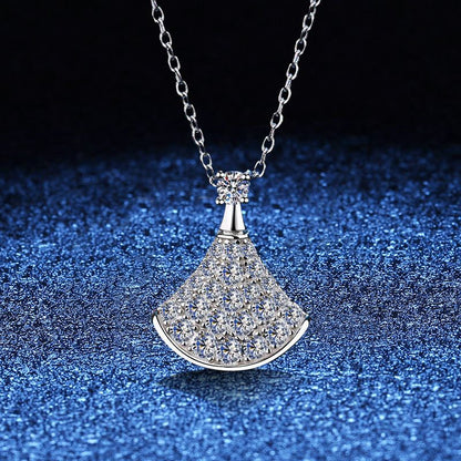 [Limara]ELEGANT FAN-SHAPED MOISSANITE PENDANT NECKLACE