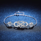 [Limara]DOUBLE-STONE "LOVE LINK" MOISSANITE BRACELET