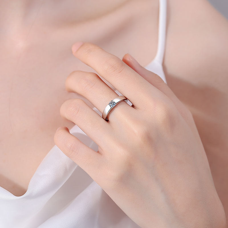 [Limara]SLEEK MINIMALIST COUPLE'S MOISSANITE RING