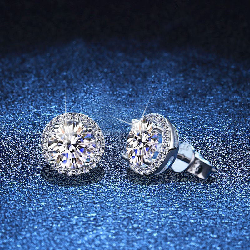 [Limara]CLASSIC 4-PRONG ROUND MOISSANITE STUD EARRINGS