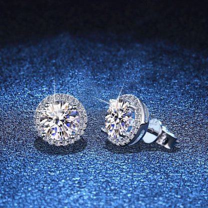 [Limara]CLASSIC 4-PRONG ROUND MOISSANITE STUD EARRINGS
