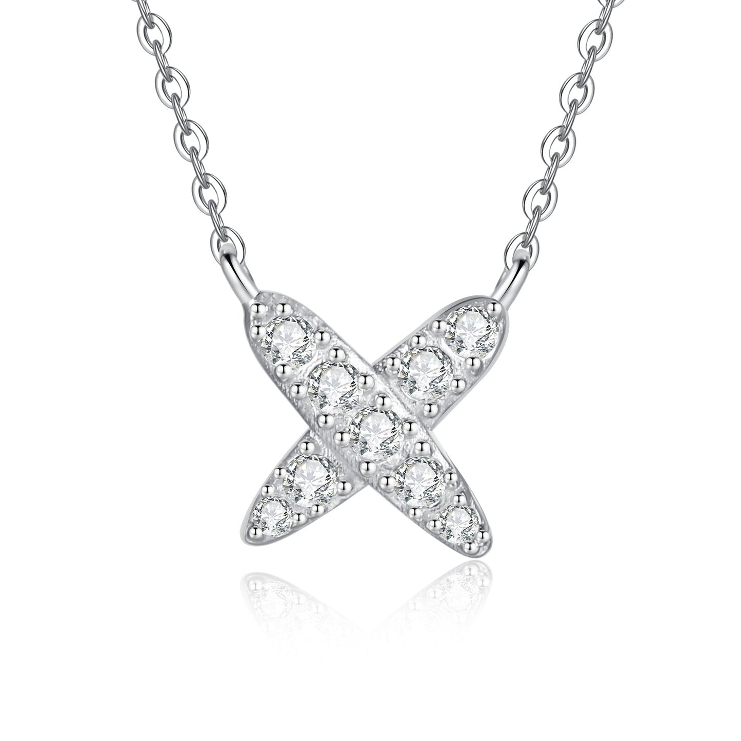 [Limara]MODERN X-SHAPE PAVÉ MOISSANITE NECKLACE