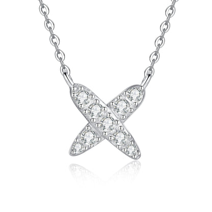 [Limara]MODERN X-SHAPE PAVÉ MOISSANITE NECKLACE