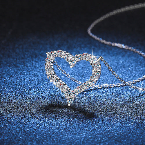 [Limara]ROMANTIC HEART MOISSANITE PENDANT NECKLACE