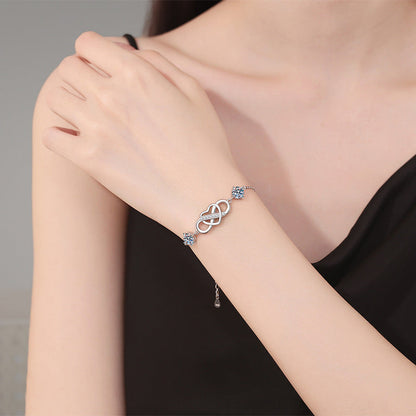 [Limara]DOUBLE-STONE "LOVE LINK" MOISSANITE BRACELET