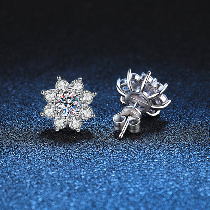 [Limara]RADIANT SUNFLOWER MOISSANITE STUD EARRINGS