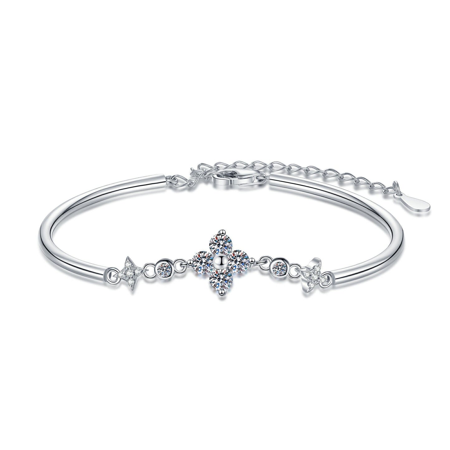 [Limara]CLOVER & TWIN-STAR MOISSANITE BRACELET