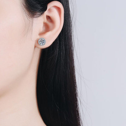 [Limara]CLASSIC 4-PRONG ROUND MOISSANITE STUD EARRINGS