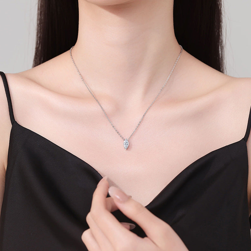 [Limara]SOPHISTICATED MARQUISE-CUT MOISSANITE PENDANT NECKLACE