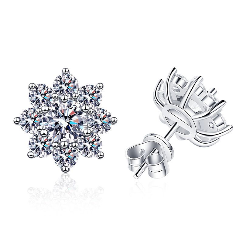 [Limara]RADIANT SUNFLOWER MOISSANITE STUD EARRINGS