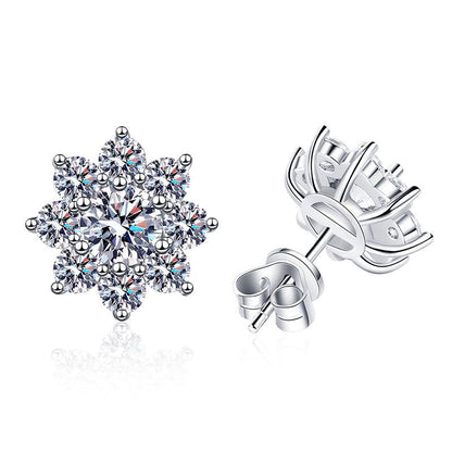 [Limara]RADIANT SUNFLOWER MOISSANITE STUD EARRINGS
