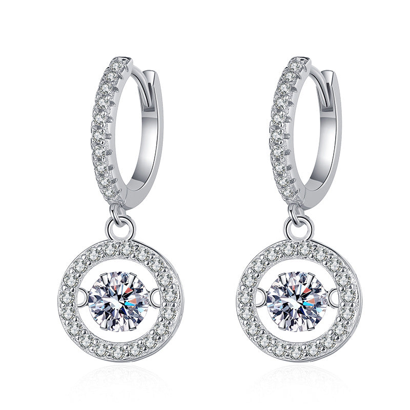 [Limara]DANCING MOISSANITE HALO DROP HOOP EARRINGS