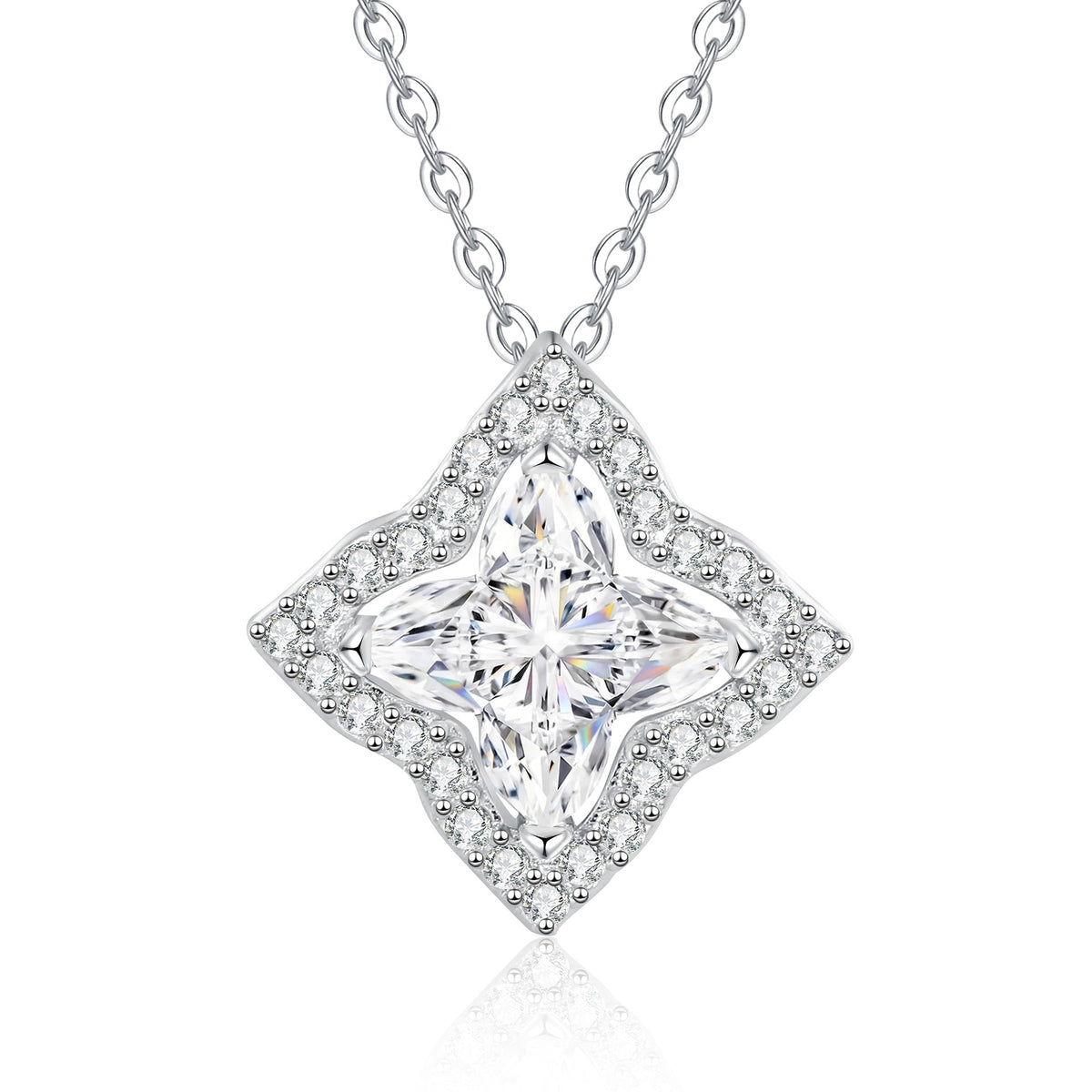[Limara]STAR-CLOVER MOISSANITE NECKLACE