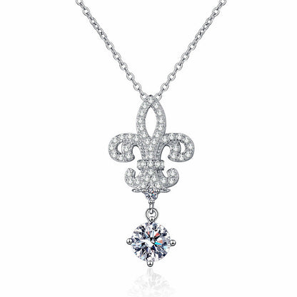 [Limara]ROYAL FLEUR-DE-LIS MOISSANITE PENDANT NECKLACE